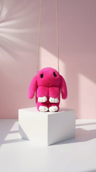 Deluxe Faux Fur Bunny Rabbit Backpack – Soft Plush Handbag