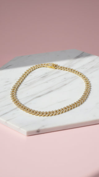 Stainless Steel Crystal Link Chain Necklace