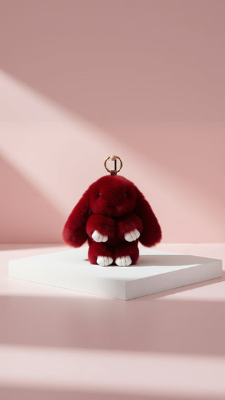 Fluffy Bunny Rabbit Key Ring & Bag Charm