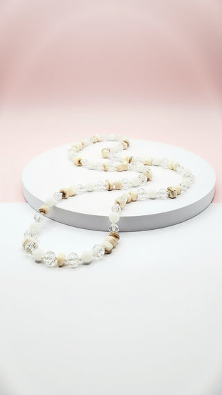 Resin Boho Long Natural Stone Beaded Necklace