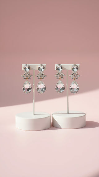 Mirror Teardrop Crystal Drop & Dangle Earrings