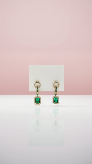 Rectangular Drop & Dangle Crystal Earrings