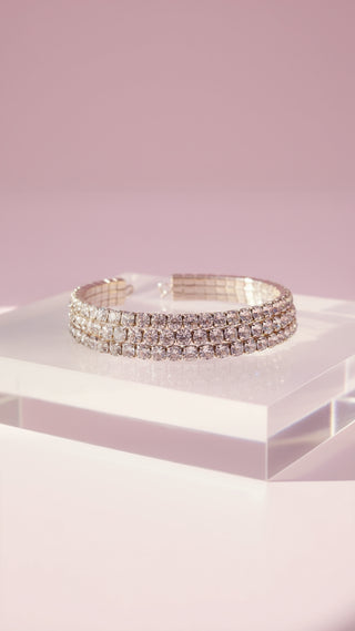 Crystal Layered Choker & Earrings Set