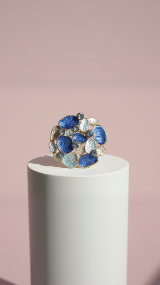 Abstract Crystal Cluster Magnetic Brooch