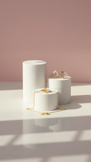 Heart Crystal Necklace, Bracelet, Earrings & Ring Set With Gift Box