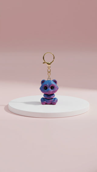 3D Printed Articulated Fantasy Racoon : Bioplastic Fidget Key Ring