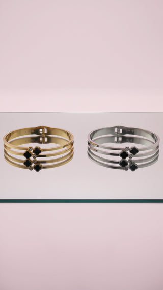 Black Clover Stainless Steel Stacking Bangle