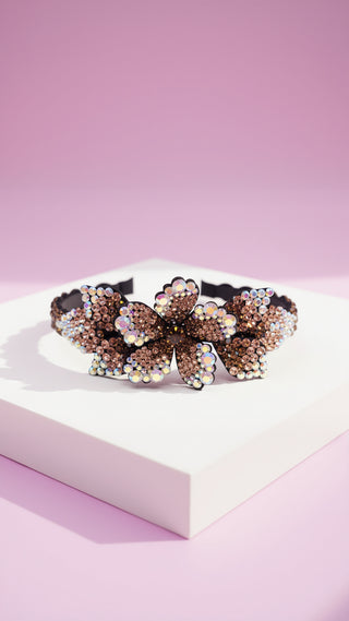 Women’s Crystal Flower Statement Headband & Hair Band