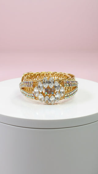 Gold Wrap Around Crystal Cuff