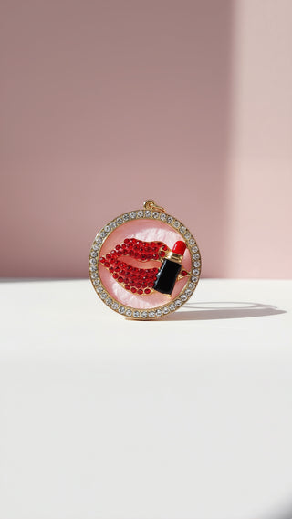 Lips With Lipstick Crystal Key Ring & Bag Charm
