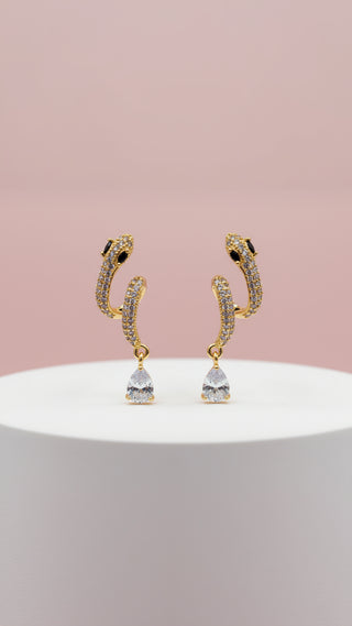 Serpent Dangle & Drop Teardrop Snake Earrings
