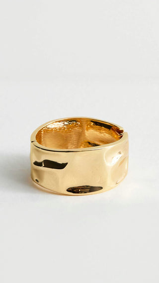 Chunky Melted Hammered Cuff Bangle