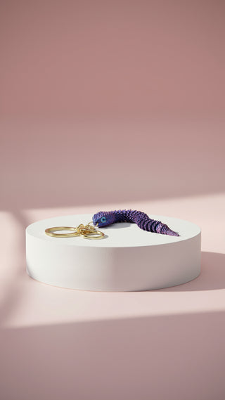 3D Printed Articulated Fantasy Worm: Bioplastic Fidget Key Ring