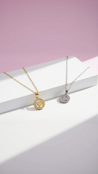 Pavé Crystal Heart Pendant Necklace