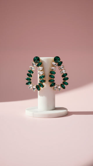 Oval Crystal Drop and Dangle Earrings