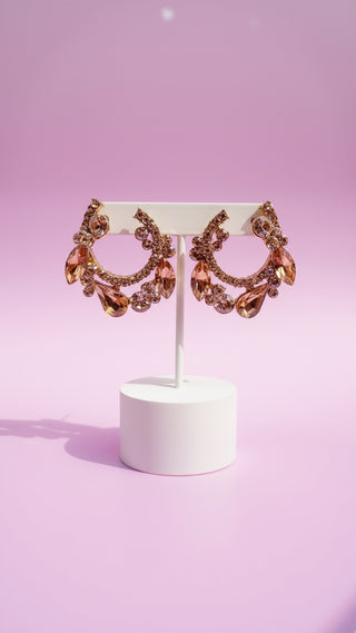 U Shape Crystal Stud Earrings