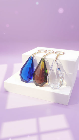 Faceted Prismatic Iridescent Crystal Key Ring & Bag Charm