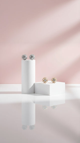 Cluster Crystal Ball Stud Earrings