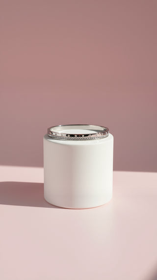 Crystal Inlaid Stainless Steel Hinged Bangle