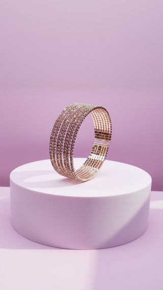 Stretchy Layered Crystal Cuff