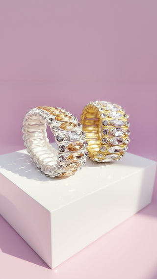 Oval Crystal Stretchy Bracelet