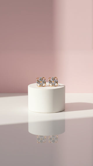 Knotted Round Cut Crystal Stud Earrings