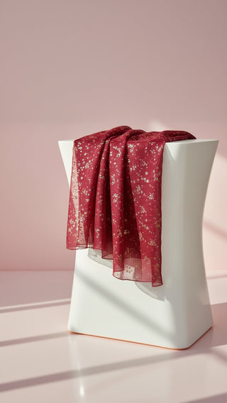 Flower Cluster Shimmer Gold Foil Scarf Pack of 12