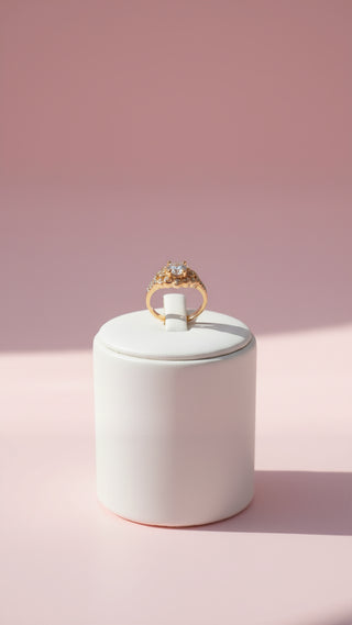 Gold Cluster Crystal Ring Gold Box set of 12