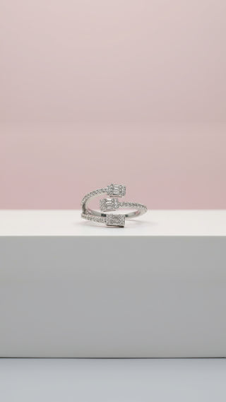 14k Gold Plated Free Size Crystal Stacking Rings Box set of 12