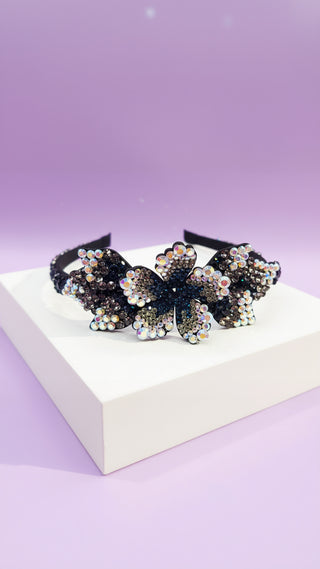 Women’s Crystal Flower Statement Headband & Hair Band