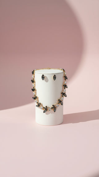 Cluster Crystal Necklace & Earrings Set