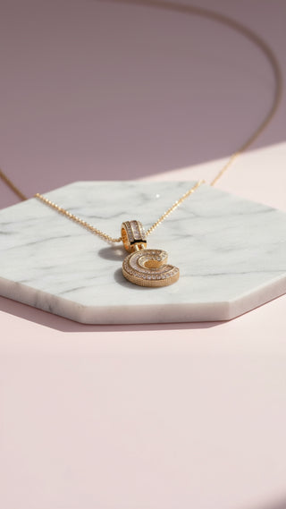 Letter C Crystal Personalized Initial Necklace