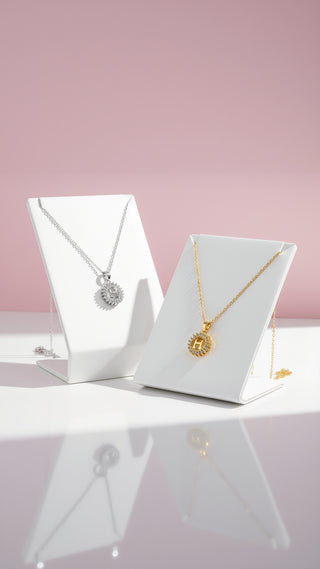 H Initial Crystal Pendant Necklace