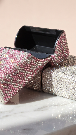 Stainless Steel Crystal Cigarette & Card Case