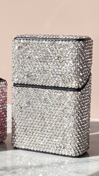 Stainless Steel Crystal Cigarette & Card Case