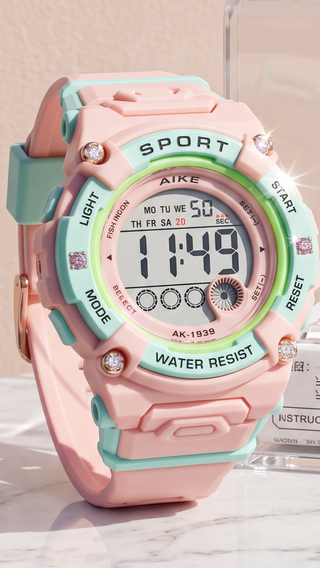 Digital Display Unisex Sports Watch With Box