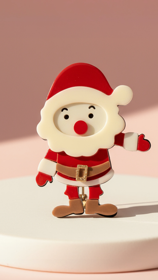 Acrylic Santa Claus Festive Christmas Brooch