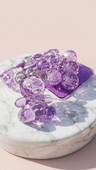 Teddy Bear Bubble Keyring & Bag Charm