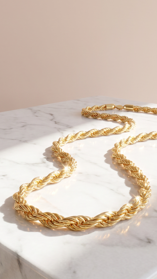 Rope Chain Gold Plated Necklace Chain
