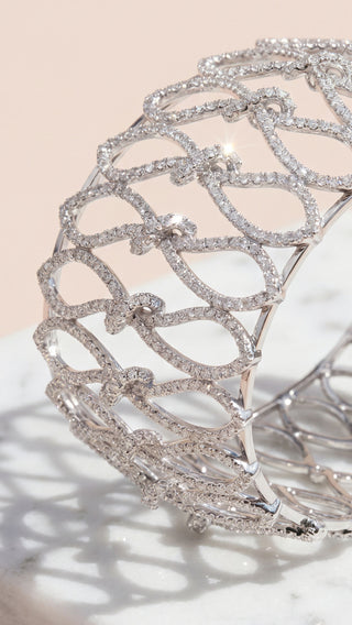 Statement Lattice Crystal Cuff