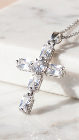 Crystal Cross Symbolic Pendant Necklace