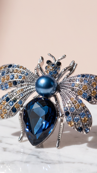 Bee Crystal Oversized Statement Brooch Pin