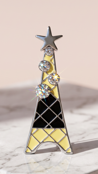 Eiffel Tower Enamel Brooch Pin