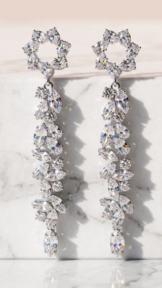 Star Crystal Drop & Dangle Statement Earrings