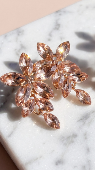 Flower Crystal Drop & Dangle Earrings