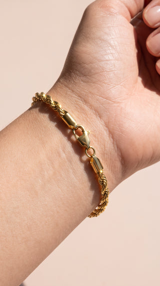 Unisex Heavy Twisted Rope Chain Statement Bracelet