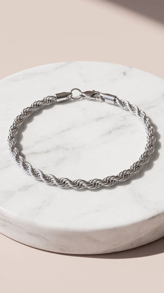 Unisex Heavy Twisted Rope Chain Statement Bracelet