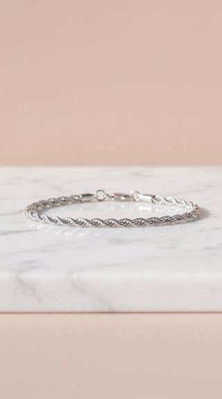 Stainless Steel Twisted Rope Chain Bracelet