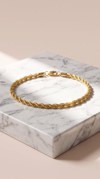Stainless Steel Twisted Rope Chain Bracelet
