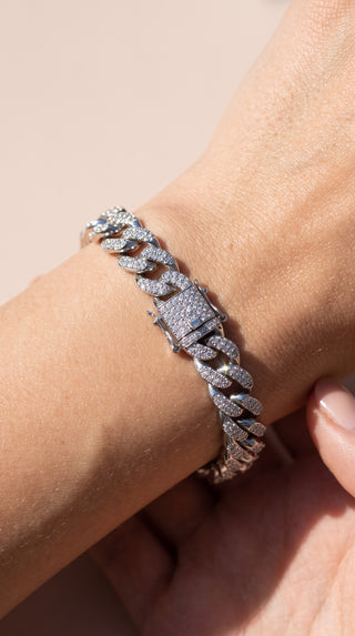 Unisex Crystal Cuban Link Bracelet